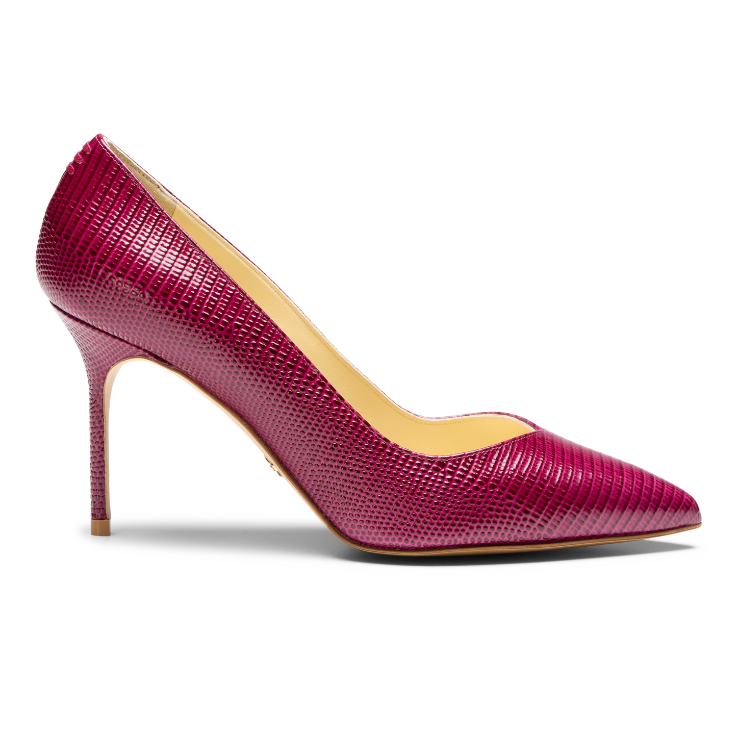 Perfect Pump 85 in Deep Burgundy Lizard Embossed Calf