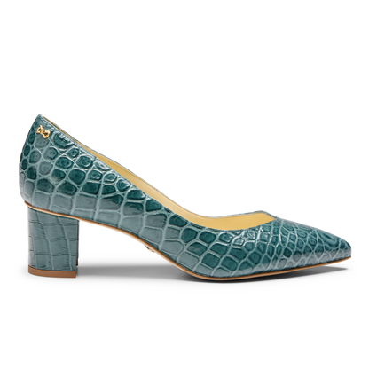 Perfect Emma in Emerald Green Croc Embossed Calf