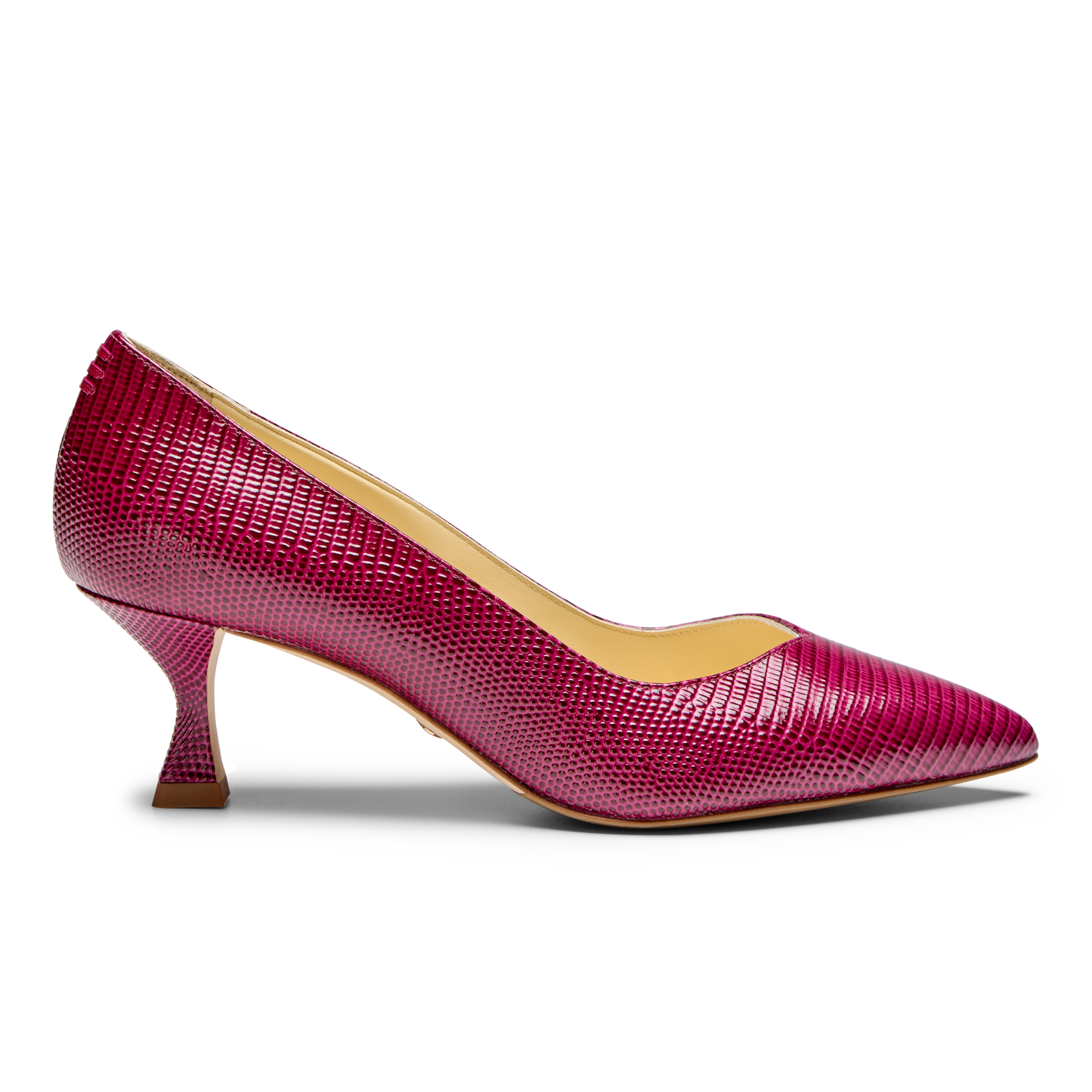 Perfect Kitten Pump 50 in Deep Burgundy Lizard Embossed Calf