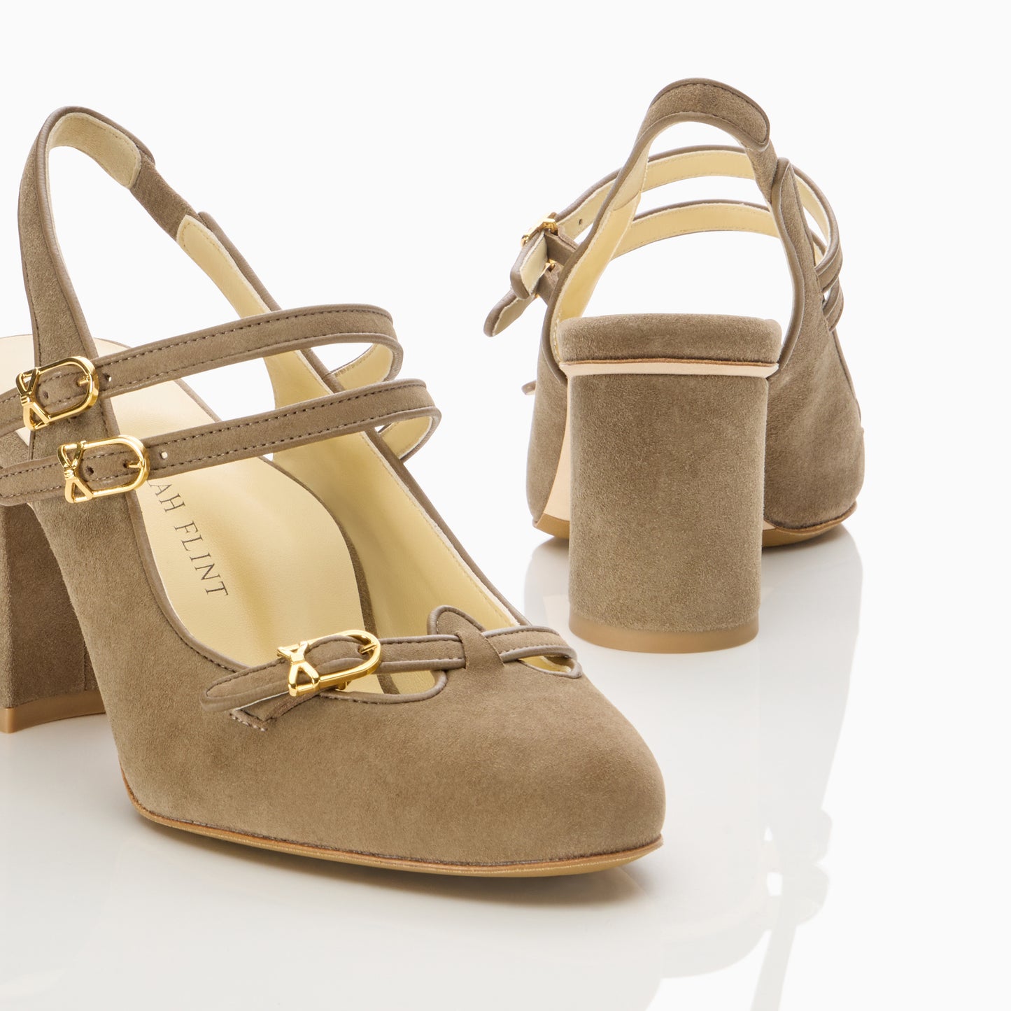 Mary Gail Mary Jane Sling 70 in Taupe Suede