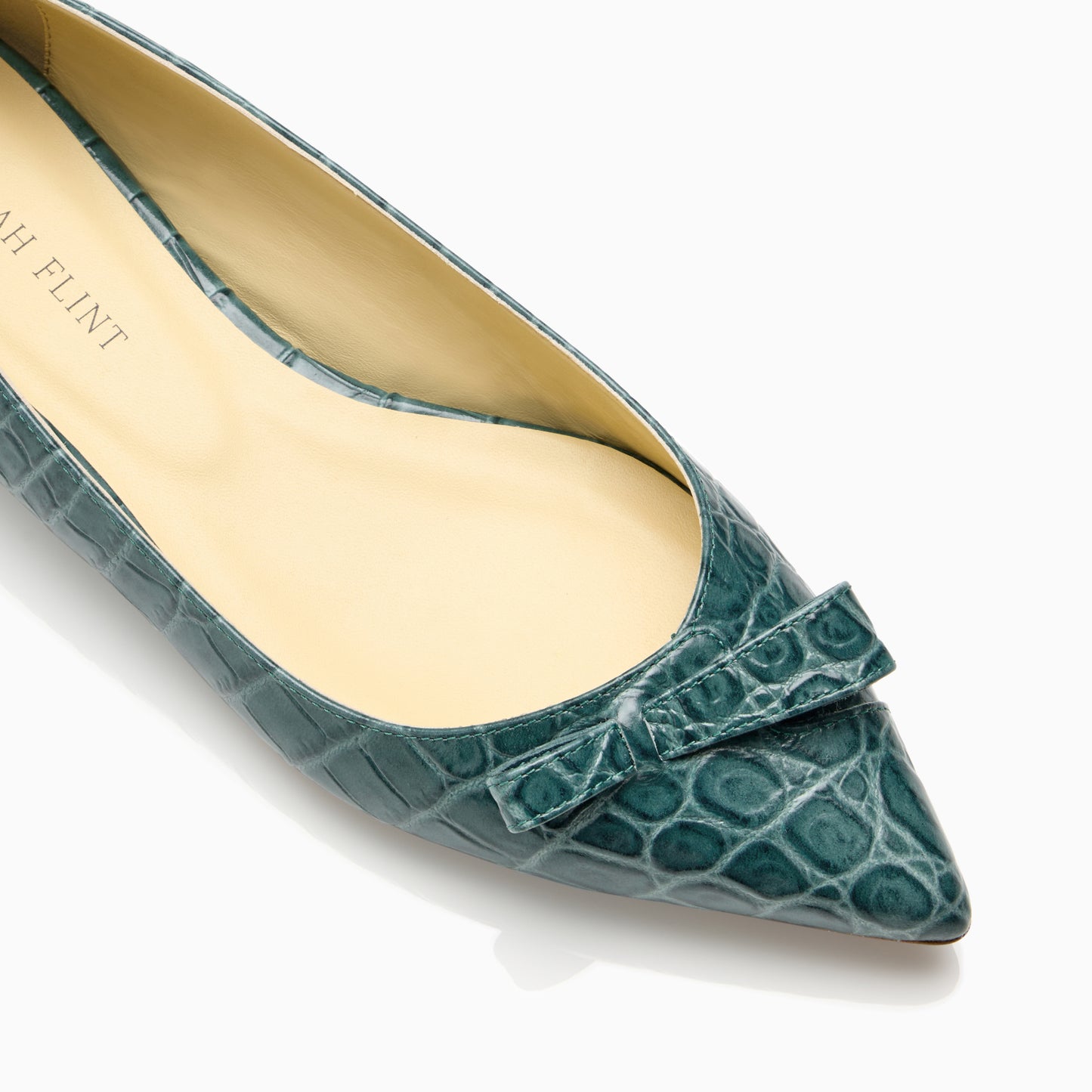 Natalie in Emerald Green Croc Embossed Calf