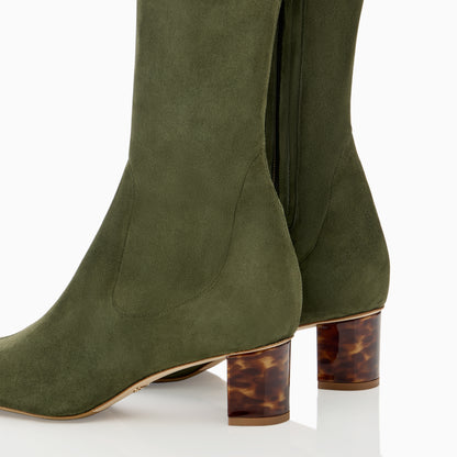 Alexandra 50 in Olive Stretch Suede