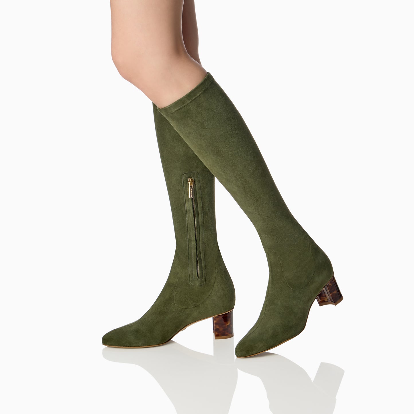 Alexandra 50 in Olive Stretch Suede