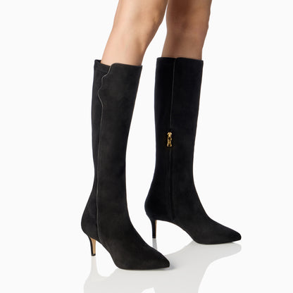 Perfect Dress Boot 60 in Black Stretch Suede