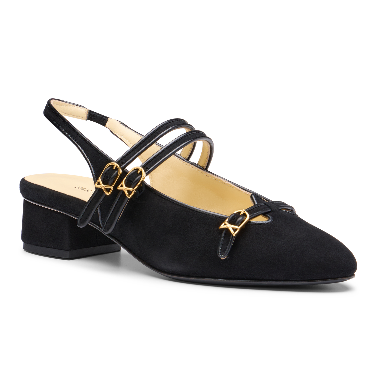 Mary Gail Mary Jane Sling 30 in Black Suede