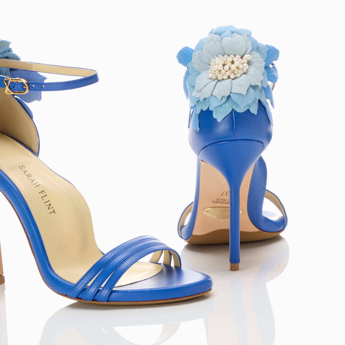 Perfect Sandal 100 in Cove Blue Nappa