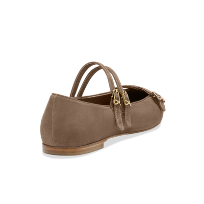 Mary Gail Mary Jane in Taupe Suede