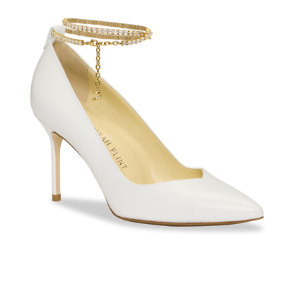 Perfect Shiffon Pump 85 in White Calf