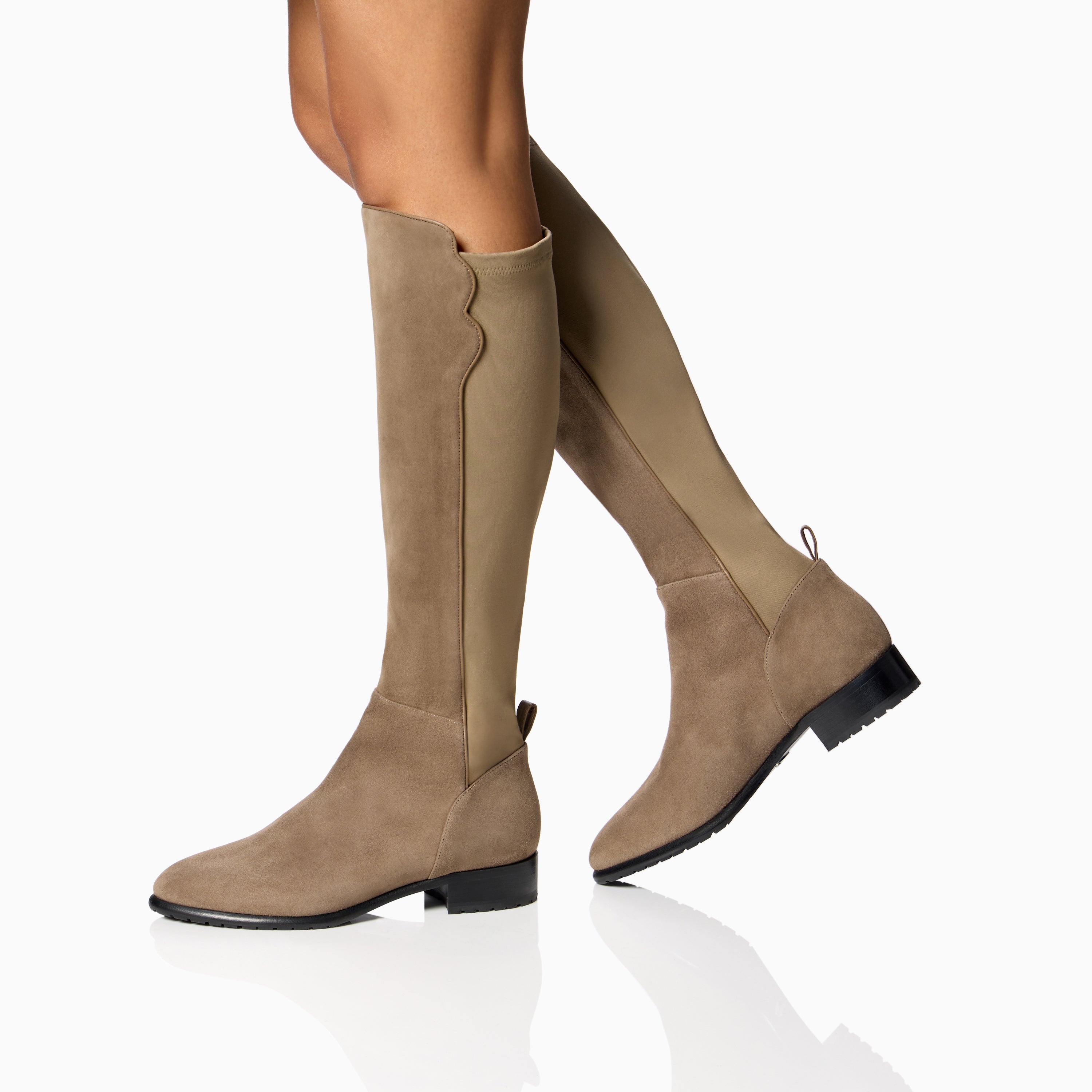 Perfect Stretch Boot 30 Water Resistant Taupe Suede Sarah Flint