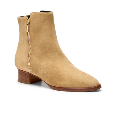 Perfect Zip Bootie 30 in Camel Crosta