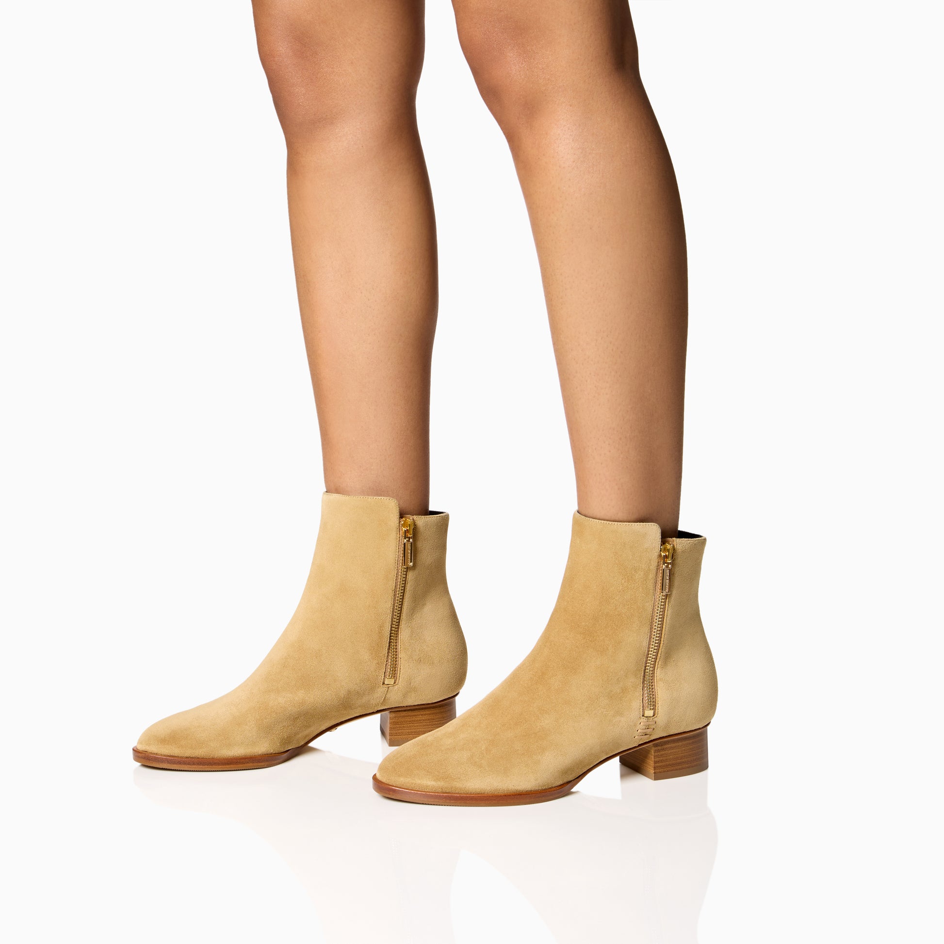 Perfect Zip Bootie 30 in Camel Crosta