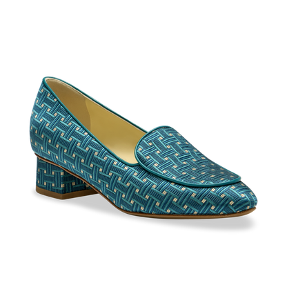 Rosie in Teal Deco Jacquard