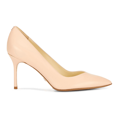 85mm Italian Made Pointed Toe Pump in Blush Nappa