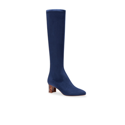 Navy blue stretch boots best sale