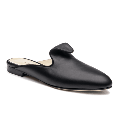 10mm Italian Made Andrea Slide Flat in Black Calf