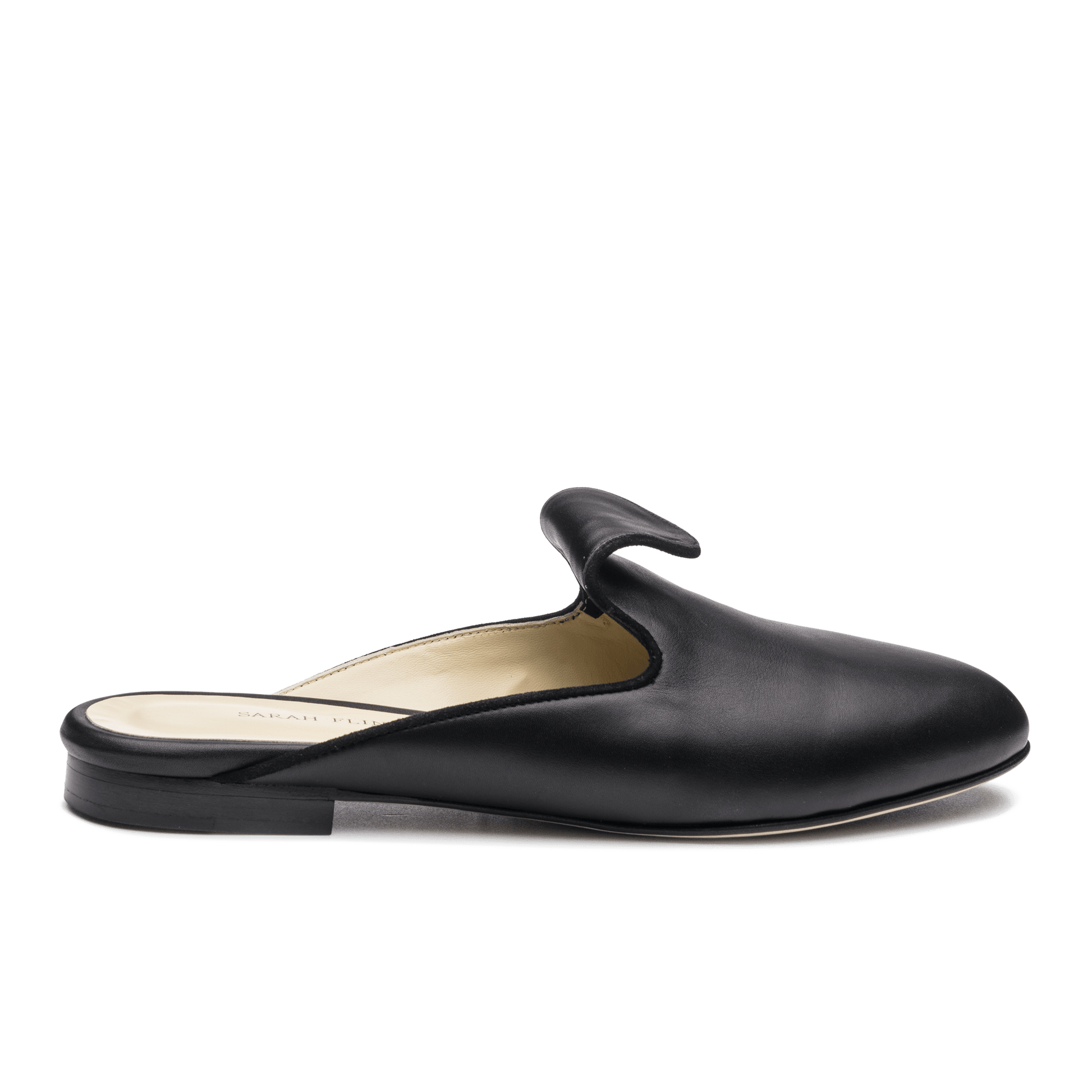 10mm Italian Made Andrea Slide Flat in Black Calf