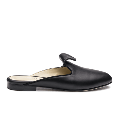 10mm Italian Made Andrea Slide Flat in Black Calf