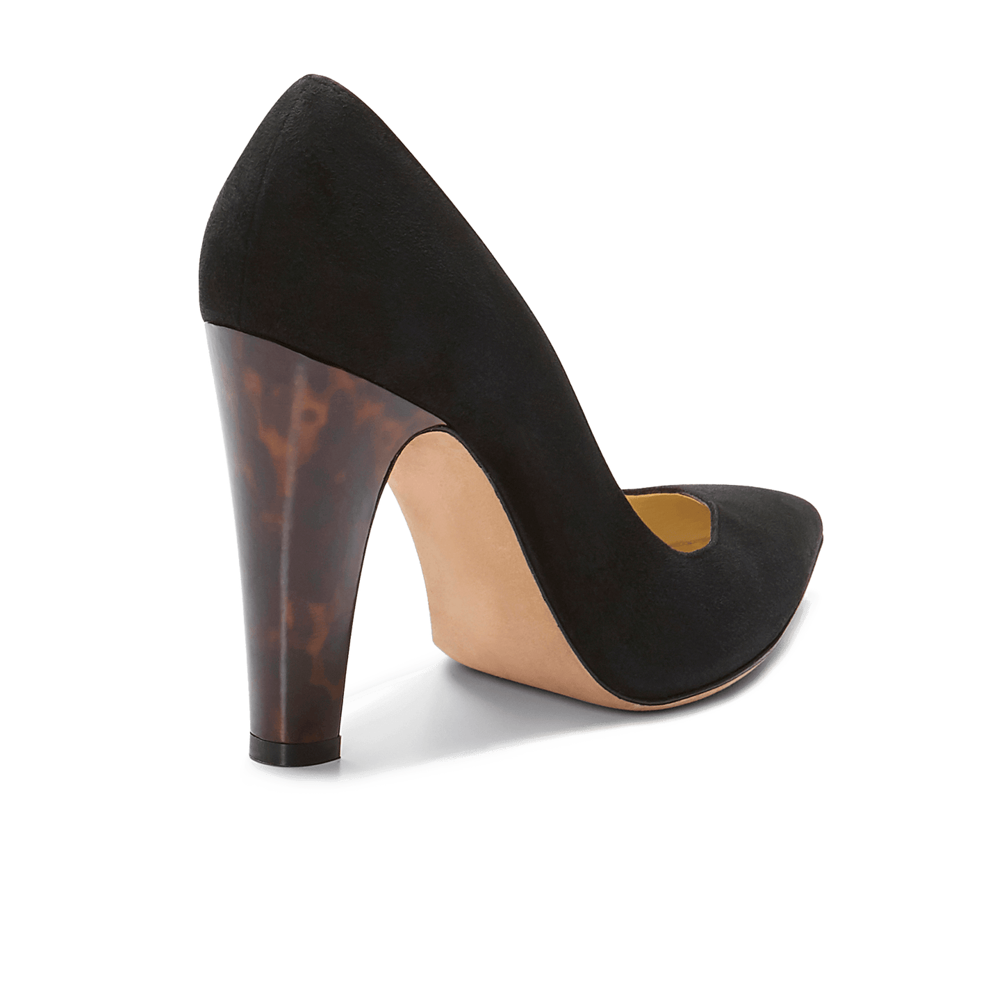 100mm Italian Made Pointed Toe Jay Pump in Black Suede