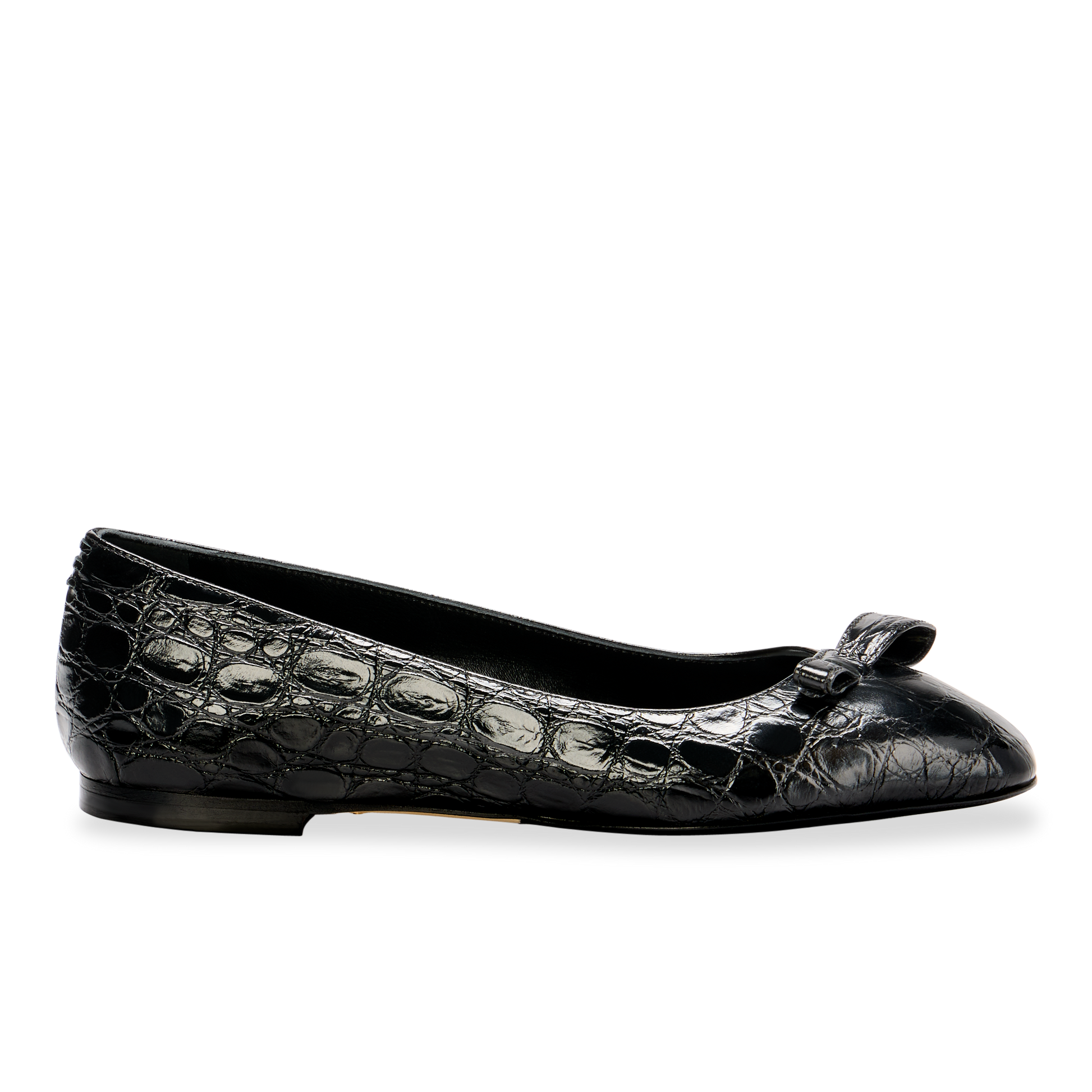 FAUX PATENT LEATHER BALLET FLATS - Off White