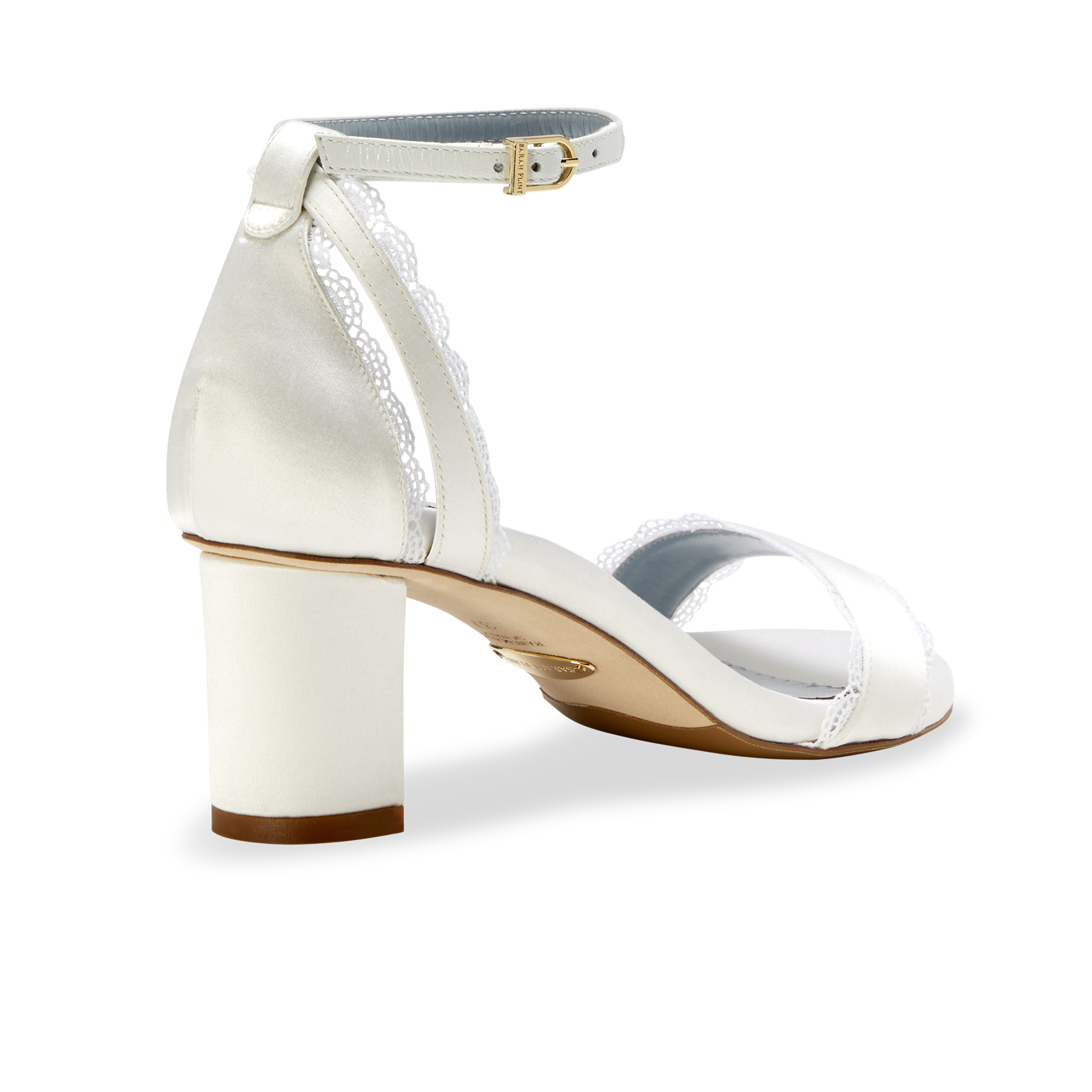 White Glitter Block Heel with Back Satin Bow - Women Shoes, Wedding Shoes,  Something Blue