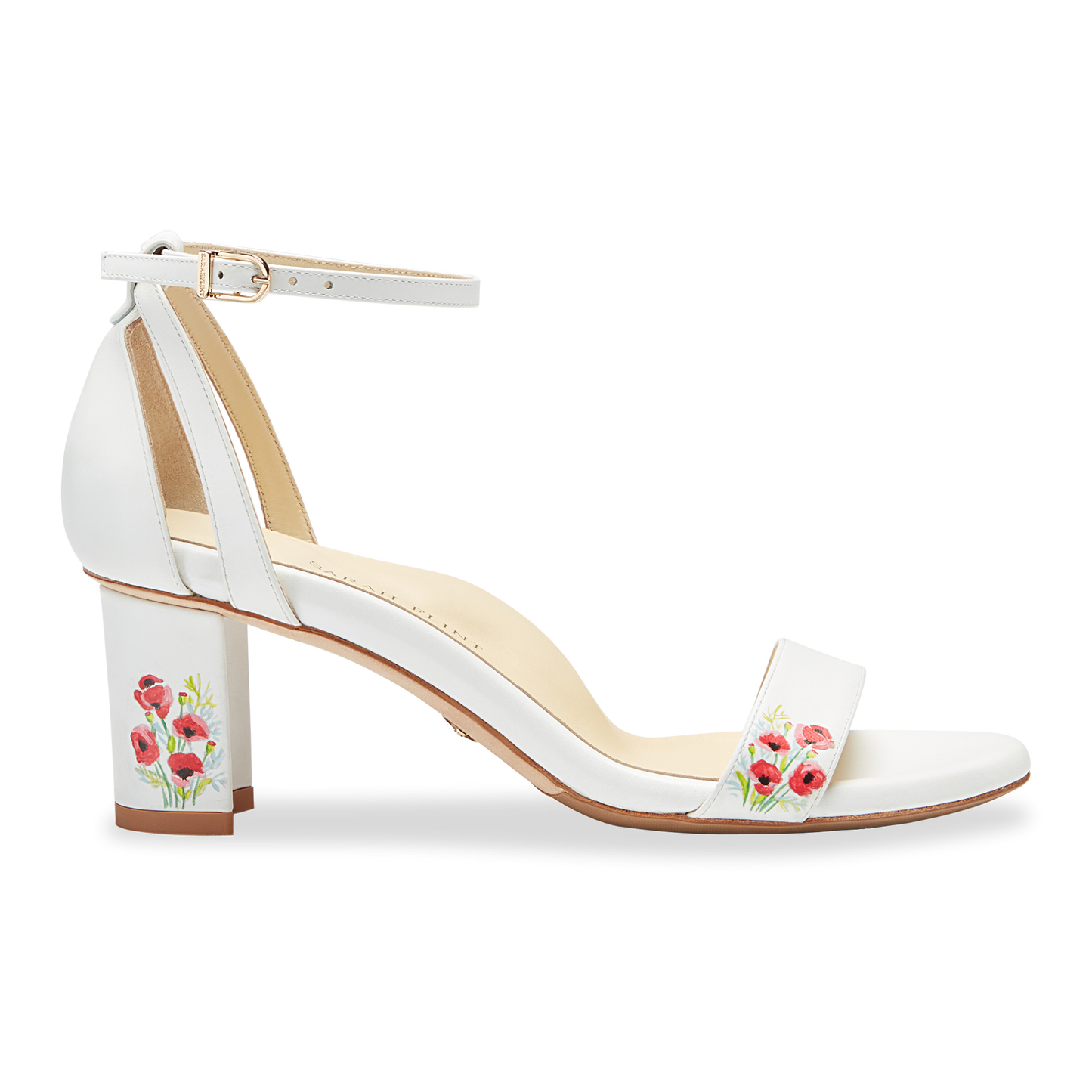 60mm Italian Made Perfect Block Sandal in Painted Poppy