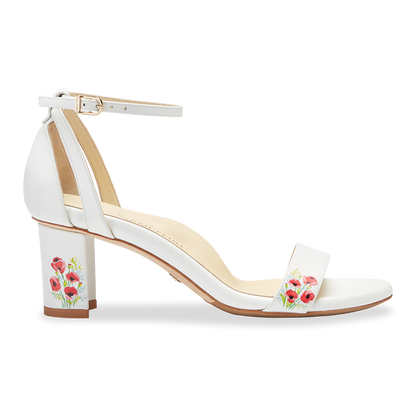 60mm Italian Made Perfect Block Sandal in Painted Poppy