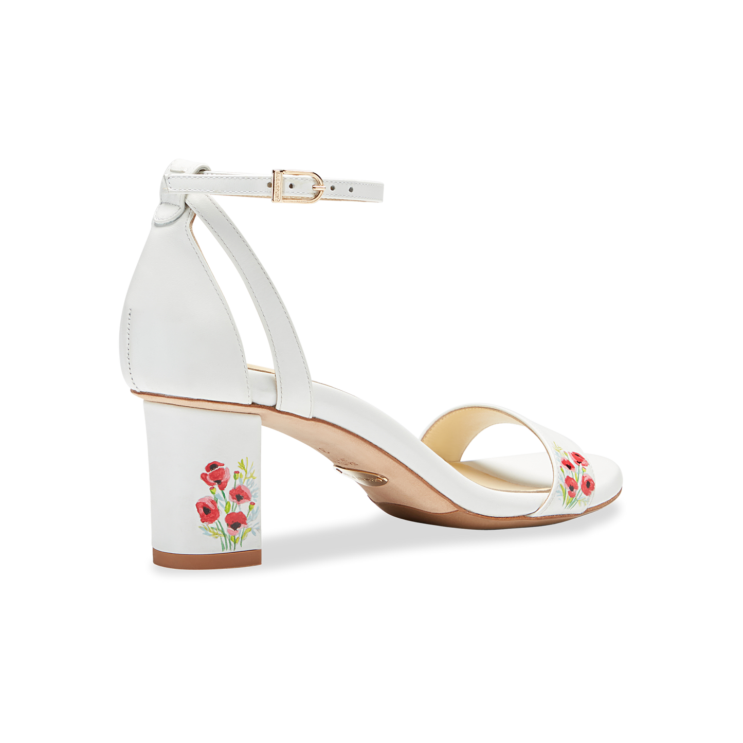 60mm Italian Made Perfect Block Sandal in Painted Poppy