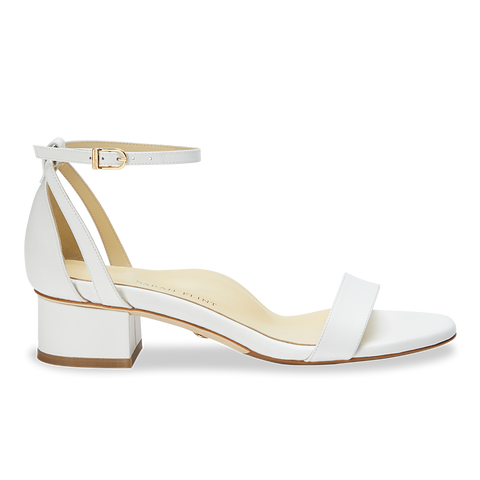 Perfect Block Sandal 30 White Calf Sarah Flint