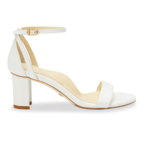 Wide Fit White Croc Pointed Mid Block Heel Sandals | New Look