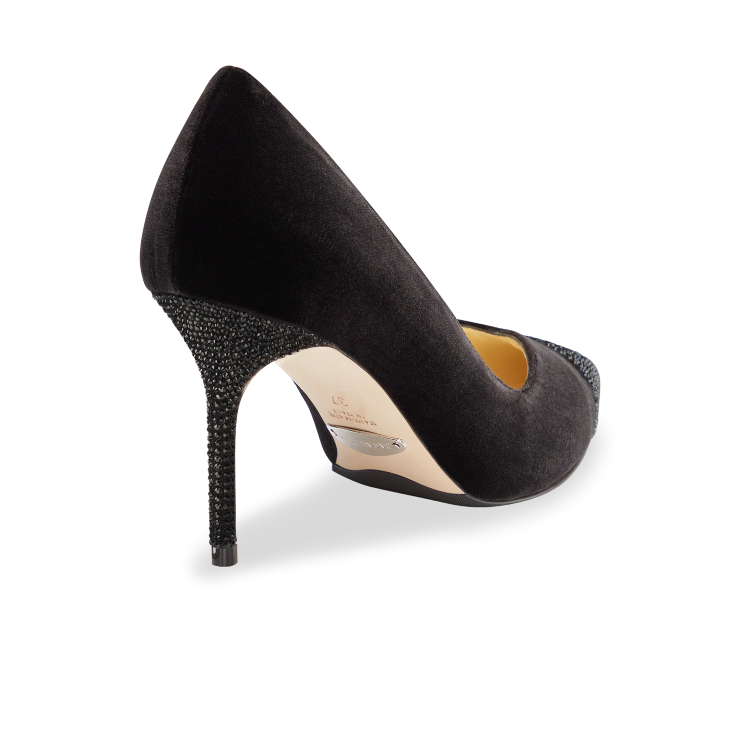 Perfect Pump 85 in Black Velvet & Crystal