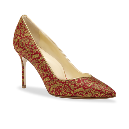 Perfect Pump 85 in Bright Red Rabbit Jacquard