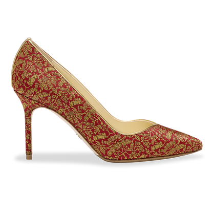 Perfect Pump 85 in Bright Red Rabbit Jacquard