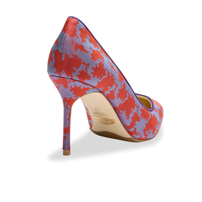 Perfect Pump 85 in Scarlet & Mauve Silk Jacquard