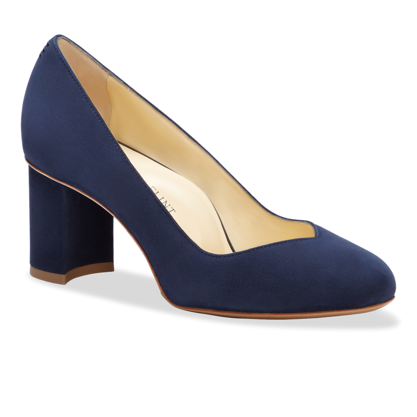 Perfect Round Toe Pump in Navy Suede