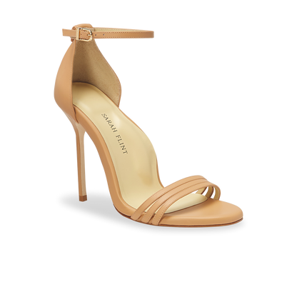 100mm Italian Made Pointed Toe Pump in Sand Calf