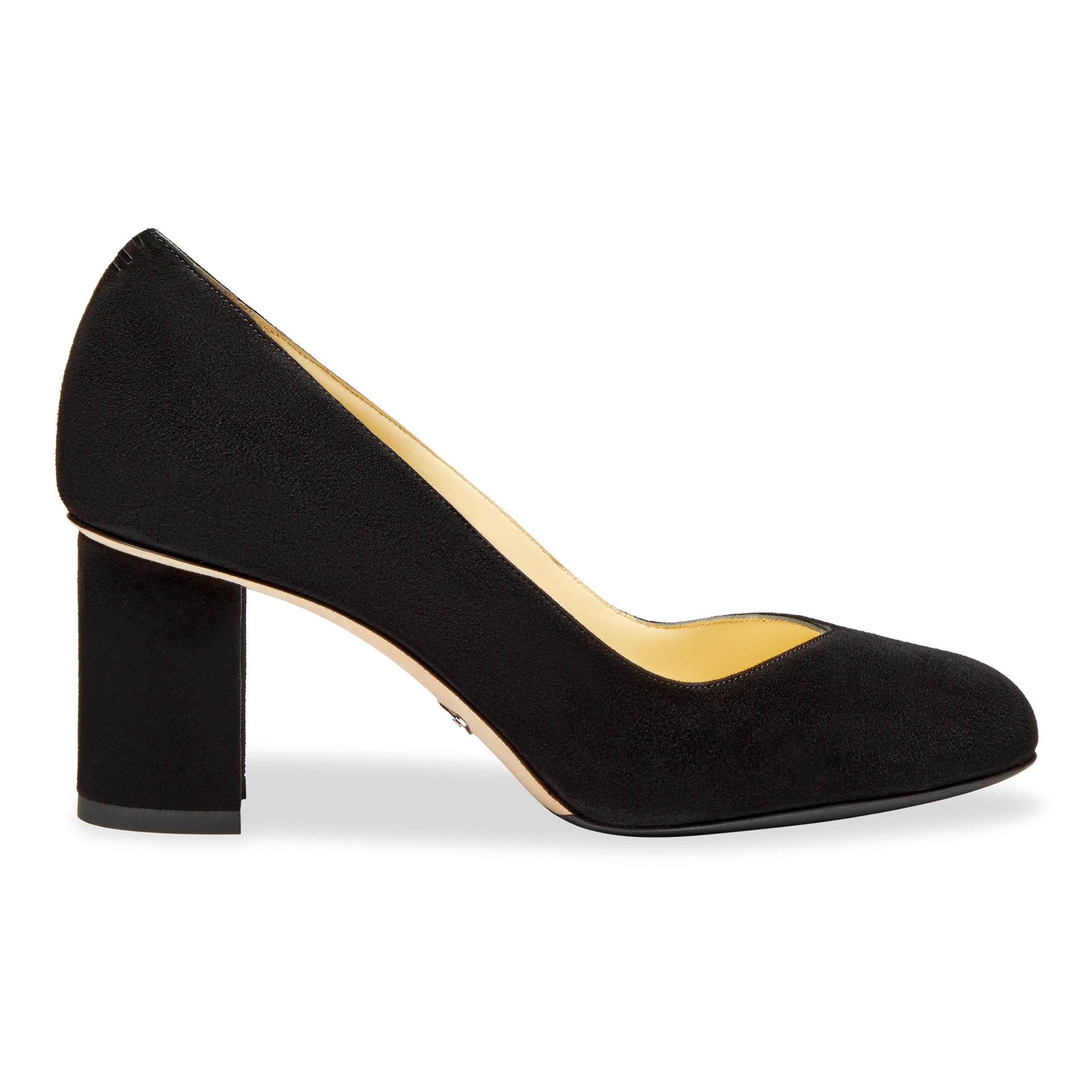 Black suede block heel shoes online