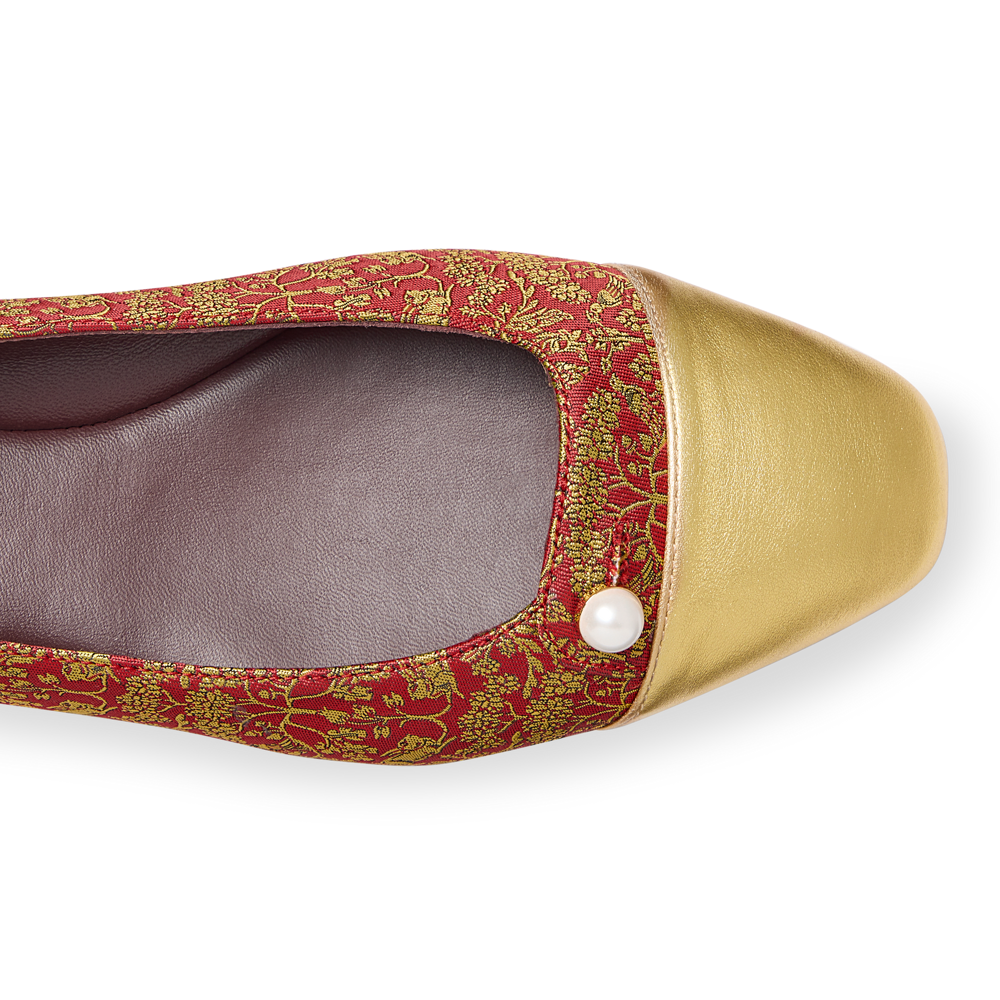 Sacchetto Ballet Flat in Bright Red Rabbit Jacquard