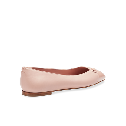 10mm Italian Made Sacchetto Ballet Flat Squared Toe Flat in Pink Nappa