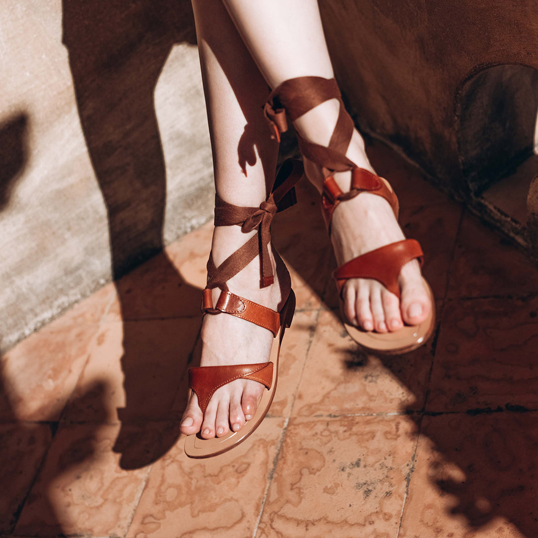 Brown Leather Flat Sandals | Summer 2022