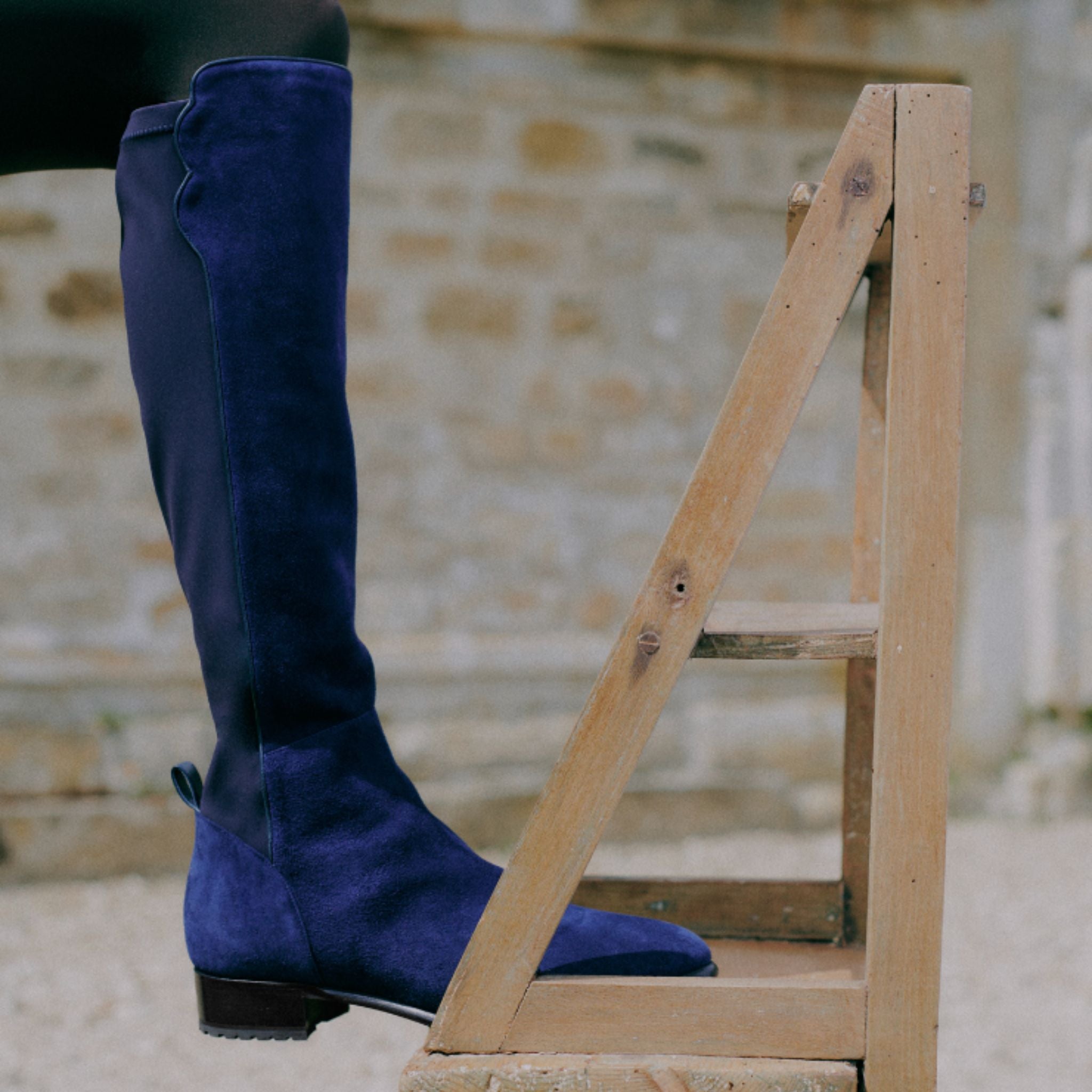 Navy blue outlet stretch boots